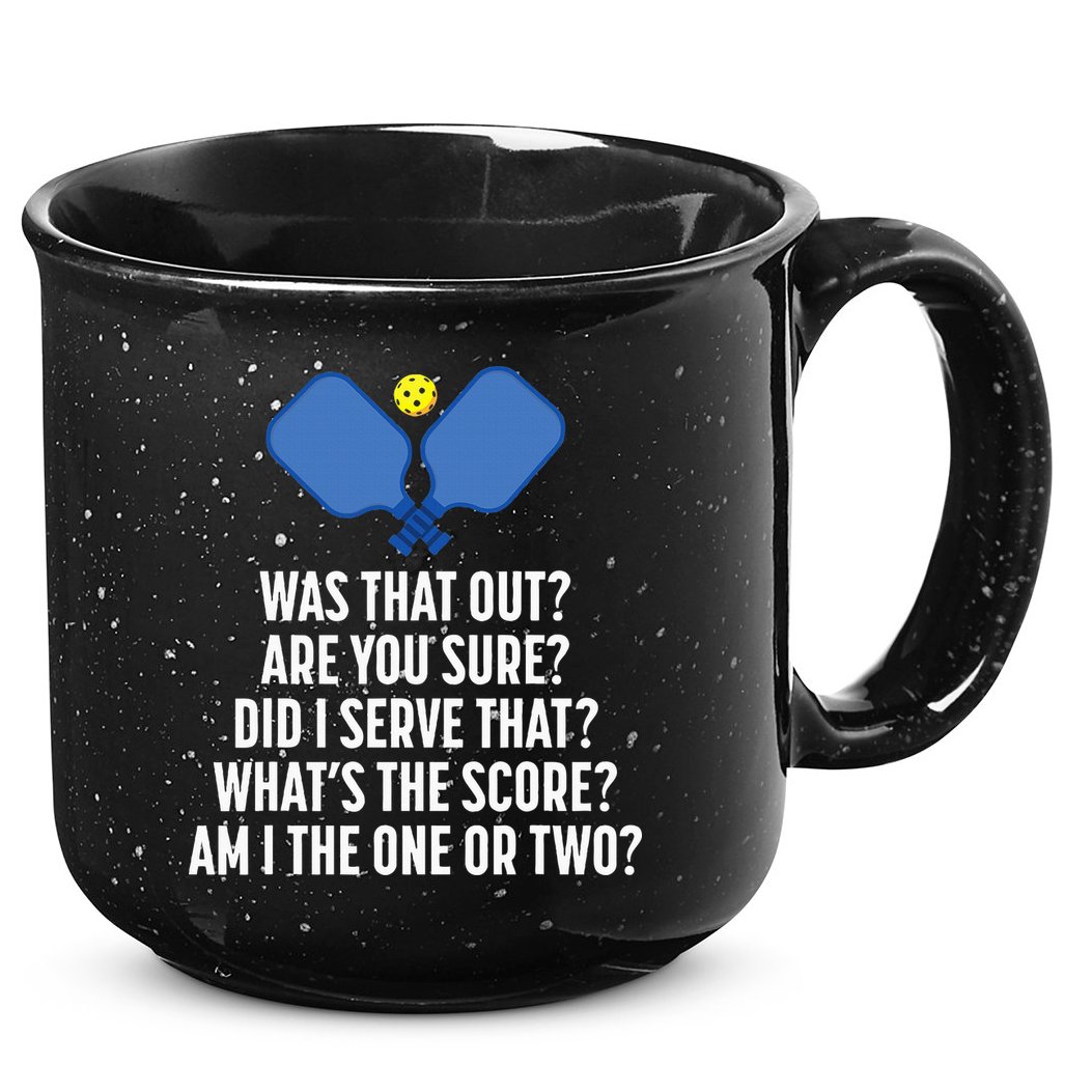 Pickleball Questions 1 Or 2 Who Served Funny Pickleball 15oz Campfire Ceramic Mug