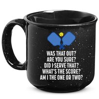 Pickleball Questions 1 Or 2 Who Served Funny Pickleball 15oz Campfire Ceramic Mug