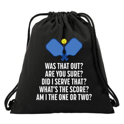Pickleball Questions 1 Or 2 Who Served Funny Pickleball Drawstring Bag