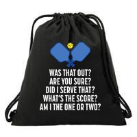 Pickleball Questions 1 Or 2 Who Served Funny Pickleball Drawstring Bag