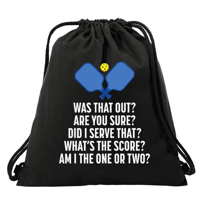 Pickleball Questions 1 Or 2 Who Served Funny Pickleball Drawstring Bag