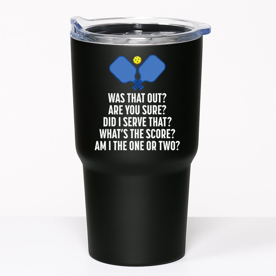 Pickleball Questions 1 Or 2 Who Served Funny Pickleball Tumbler