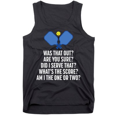 Pickleball Questions 1 Or 2 Who Served Funny Pickleball Tank Top