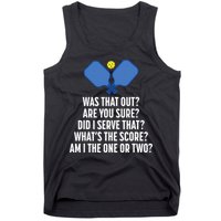 Pickleball Questions 1 Or 2 Who Served Funny Pickleball Tank Top