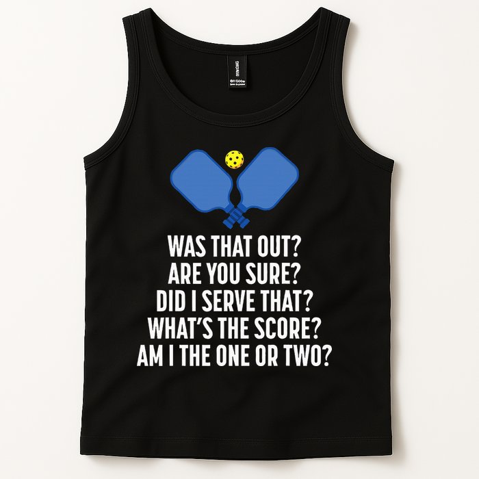 Pickleball Questions 1 Or 2 Who Served Funny Pickleball Tank Top