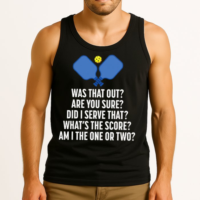 Pickleball Questions 1 Or 2 Who Served Funny Pickleball Tank Top