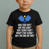 Pickleball Questions 1 Or 2 Who Served Funny Pickleball Toddler T-Shirt