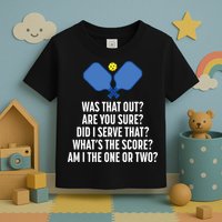 Pickleball Questions 1 Or 2 Who Served Funny Pickleball Toddler T-Shirt