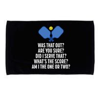 Pickleball Questions 1 Or 2 Who Served Funny Pickleball Microfiber Hand Towel