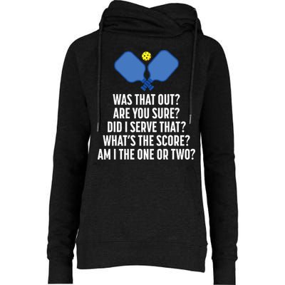 Pickleball Questions 1 Or 2 Who Served Funny Pickleball Womens Funnel Neck Pullover Hood
