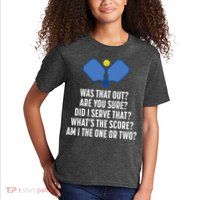 Pickleball Questions 1 Or 2 Who Served Funny Pickleball Kids T-Shirt
