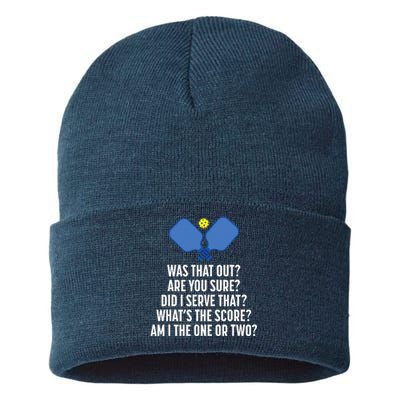 Pickleball Questions 1 Or 2 Who Served Funny Pickleball Sustainable Knit Beanie