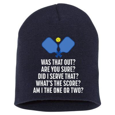 Pickleball Questions 1 Or 2 Who Served Funny Pickleball Short Acrylic Beanie