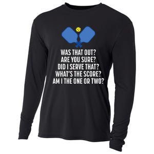 Pickleball Questions 1 Or 2 Who Served Funny Cooling Performance Long Sleeve Crew