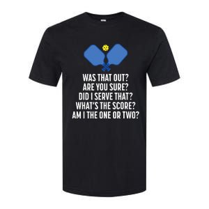 Pickleball Questions 1 Or 2 Who Served Funny Softstyle CVC T-Shirt