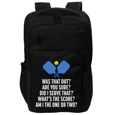 Pickleball Questions 1 Or 2 Who Served Funny Pickleball Impact Tech Backpack