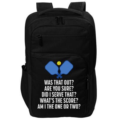 Pickleball Questions 1 Or 2 Who Served Funny Pickleball Impact Tech Backpack