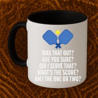Pickleball Questions 1 Or 2 Who Served Funny Pickleball Mug