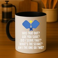 Pickleball Questions 1 Or 2 Who Served Funny Pickleball Mug