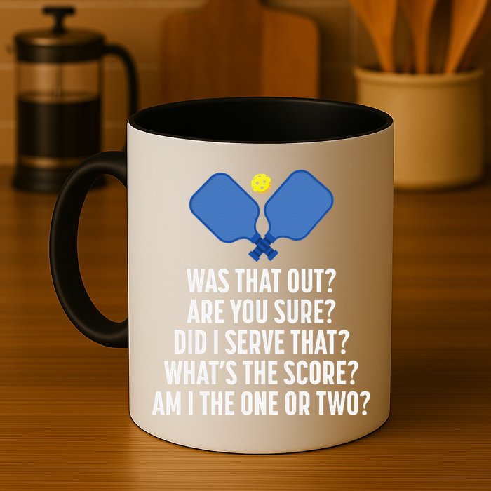 Pickleball Questions 1 Or 2 Who Served Funny Pickleball Mug
