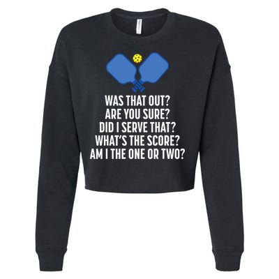 Pickleball Questions 1 Or 2 Who Served Funny Pickleball Cropped Pullover Crew