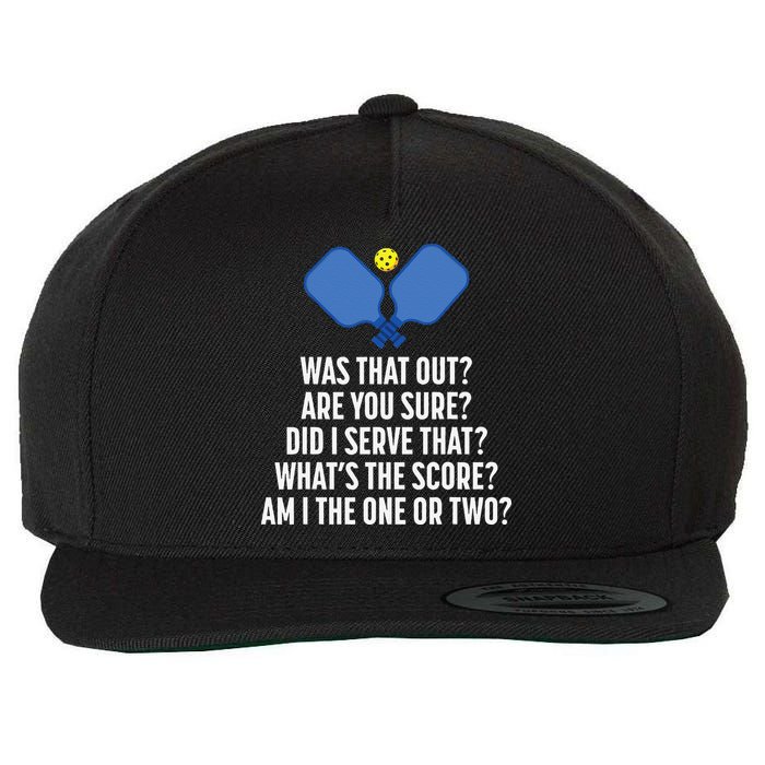Pickleball Questions 1 Or 2 Who Served Funny Pickleball Wool Snapback Cap