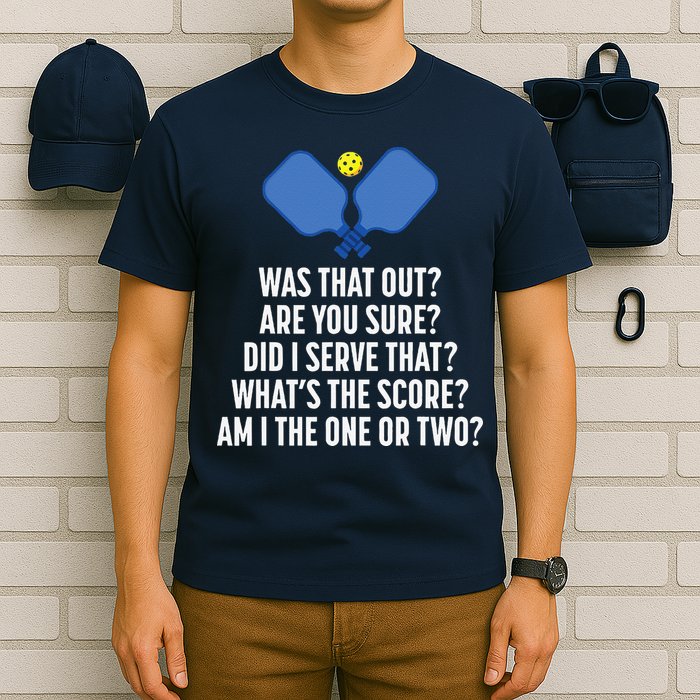 Pickleball Questions 1 Or 2 Who Served Funny Pickleball T-Shirt