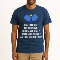 Pickleball Questions 1 Or 2 Who Served Funny Pickleball Tall T-Shirt
