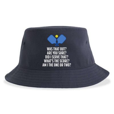 Pickleball Questions 1 Or 2 Who Served Funny Pickleball Sustainable Bucket Hat