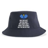 Pickleball Questions 1 Or 2 Who Served Funny Pickleball Sustainable Bucket Hat