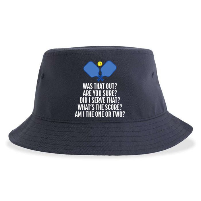 Pickleball Questions 1 Or 2 Who Served Funny Pickleball Sustainable Bucket Hat