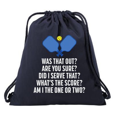Pickleball Questions 1 Or 2 Who Served Funny Pickleball Drawstring Bag
