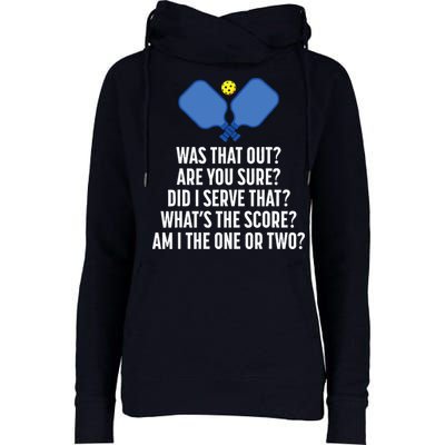 Pickleball Questions 1 Or 2 Who Served Funny Pickleball Womens Funnel Neck Pullover Hood