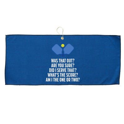 Pickleball Questions 1 Or 2 Who Served Funny Pickleball Large Microfiber Waffle Golf Towel