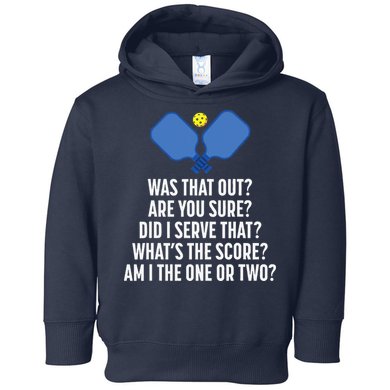 Pickleball Questions 1 Or 2 Who Served Funny Pickleball Toddler Hoodie