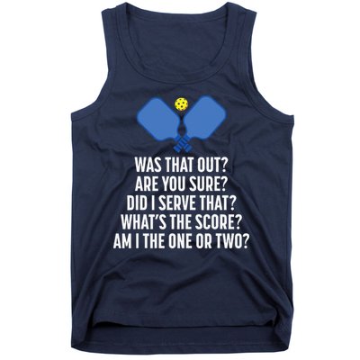 Pickleball Questions 1 Or 2 Who Served Funny Pickleball Tank Top