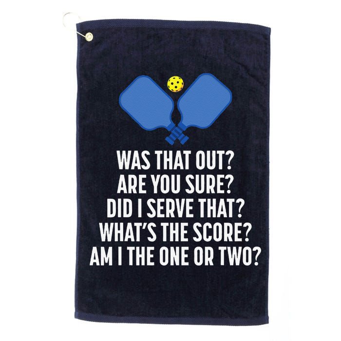 Pickleball Questions 1 Or 2 Who Served Funny Pickleball Golf Towel