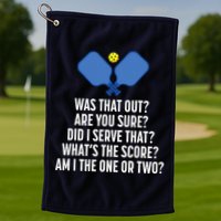 Pickleball Questions 1 Or 2 Who Served Funny Pickleball Golf Towel
