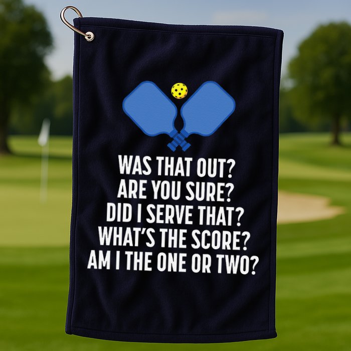 Pickleball Questions 1 Or 2 Who Served Funny Pickleball Golf Towel