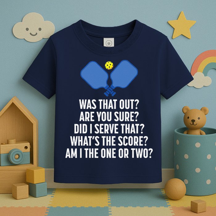Pickleball Questions 1 Or 2 Who Served Funny Pickleball Toddler T-Shirt