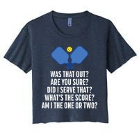 Pickleball Questions 1 Or 2 Who Served Funny Pickleball Crop Top