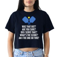 Pickleball Questions 1 Or 2 Who Served Funny Pickleball Crop Top