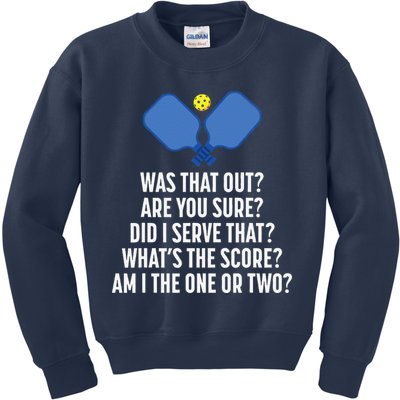 Pickleball Questions 1 Or 2 Who Served Funny Pickleball Kids Sweatshirt