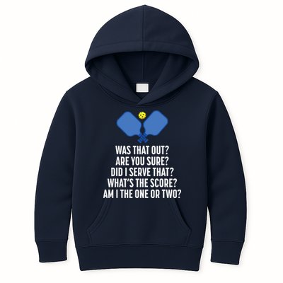 Pickleball Questions 1 Or 2 Who Served Funny Pickleball Kids Hoodie