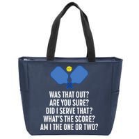 Pickleball Questions 1 Or 2 Who Served Funny Pickleball Zip Tote Bag