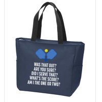 Pickleball Questions 1 Or 2 Who Served Funny Pickleball Zip Tote Bag