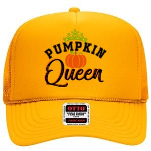 Pumpkin Queen Autumn Fall Halloween Cute Cool Gift High Crown Mesh Back Trucker Hat