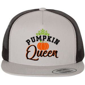 Pumpkin Queen Autumn Fall Halloween Cute Cool Gift Flat Bill Trucker Hat