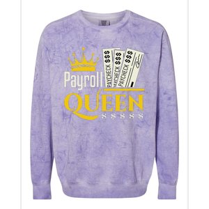 Payroll Queen Accounting Accountant Clerk Manager Colorblast Crewneck Sweatshirt