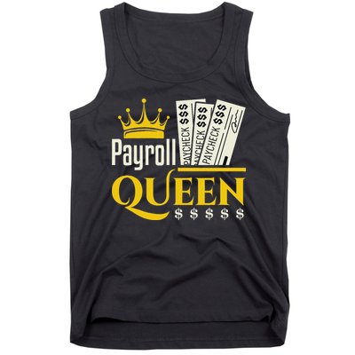 Payroll Queen Accounting Accountant Clerk Manager Tank Top